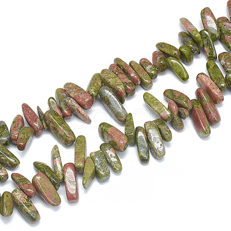 Natural Unakite Beads Strands G-S312-40-1