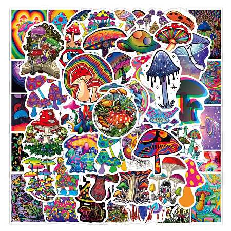 50Pcs Rainbow Color PVC Waterproof Cartoon Stickers MUSH-PW0001-068-1