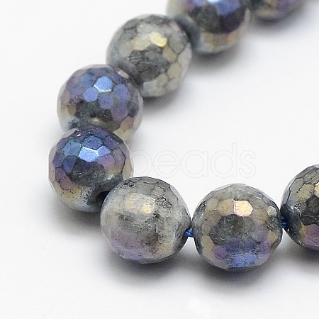Electroplate Natural Labradorite Beads Strands X-G-L150-4mm-01-1