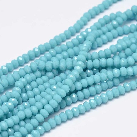 Faceted Rondelle Glass Beads Strands GLAA-I033-3mm-11-1