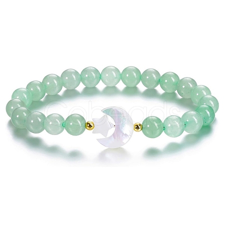 Natural Green Aventurine Stretch Bracelet PW-WG14959-03-1