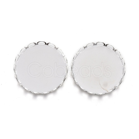 304 Stainless Steel Cabochon Settings STAS-P249-16C-S-1