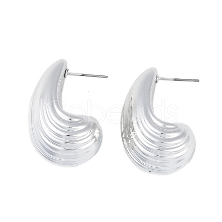 Teardrop CCB Plastic Stud Earrings for Women EJEW-Q382-03P-1