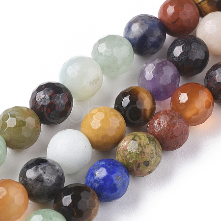 Natural Mixed Gemstone Beads Strands G-F668-28-8mm-1