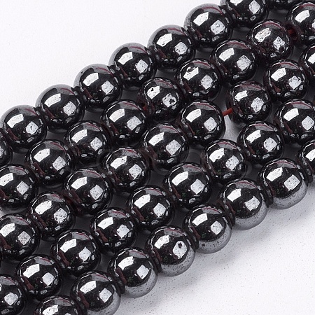 Magnetic Synthetic Hematite Beads Strands X-G-Q893-6mm-1