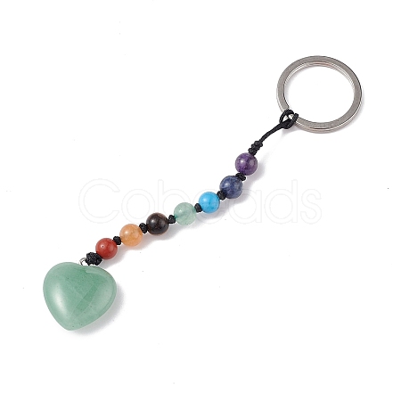 7 Chakra Gemstone Beads Keychain KEYC-F036-02B-1