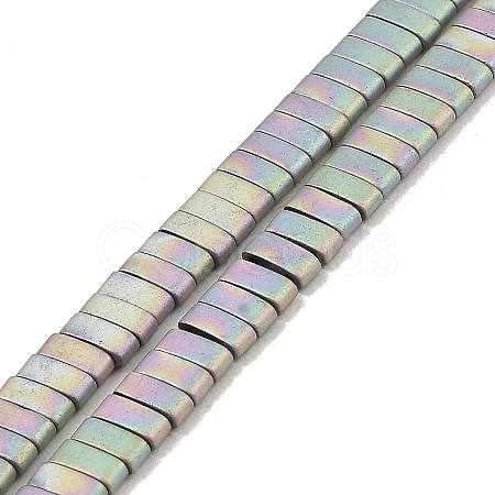 Electroplated Frosted Non-magnetic Synthetic Hematite Beads Strands G-G089-A01-13-1