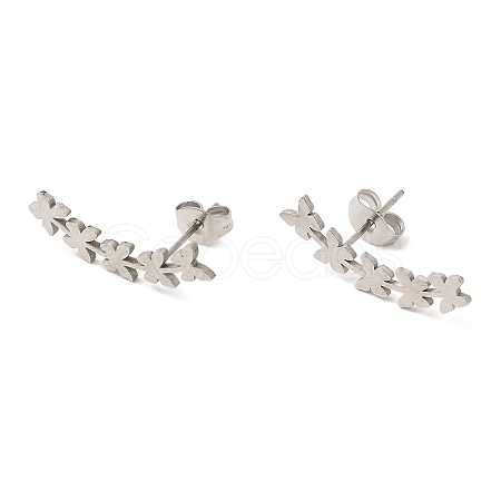 304 Stainless Steel Stud Earrings EJEW-H095-02P-1
