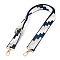 Polyester Bag Strap, with Zinc Alloy Clasps, Geometric Patterns, for Bag Replacement Accessories, Marine Blue, 66~132x3.6cm