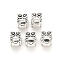 Tibetan Style Alloy European Beads, Large Hole Beads, Cadmium Free & Lead Free, Owl, Antique Silver, 10x8x8mm, Hole: 4.5mm, about 590pcs/1000g