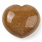 Natural Yellow Jade Thumb Massage Stone, Heart Pocket Palm Stones, for Relaxing, Pain Relief, 40~41x45x24~26mm