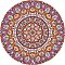 Flat Round with Mandala Pattern Ceramic Cup Coaster, Heat Resistant Pot Mats, for Home Kitchen, Pale Violet Red, 102x8mm