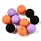 Rubberized Style Imitated Silicone Acrylic Beads, Round, Mixed Color, 13.5~14x13mm, Hole: 2mm