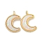 Translucent Resin Pendants, Rack Plating Brass Crescent Moon Charms with Gold Foil, Real 18K Gold Plated, Long-Lasting Plated, Cadmium Free & Lead Free, Clear, 16.5x11.5x3mm, Hole: 1.5mm