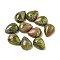 Natural Unakite Cabochons, Teardrop, 10.5x8x4mm