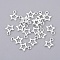 Tibetan Style Alloy Pendants, Lead Free and Cadmium Free, Star, Silver Color Plated, about 10mm wide, 12mm long, hole: 2mm