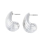 Teardrop CCB Plastic Stud Earrings for Women, with 304 Stainless Steel Pin, Platinum, 32x17mm