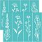 Self-Adhesive Silk Screen Printing Stencil, for Painting on Wood, DIY Decoration T-Shirt Fabric, Turquoise, Flower Pattern, 195x140mm