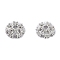 Rack Plating Brass Cubic Zirconia Bead Cap, Flower, Real Platinum Plated, 7~7.5x2.6mm, Hole: 1.2~1.4mm