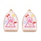 Printed Rack Plating Alloy Enamel Pendants, Golden, Arch with Evil Eye Charm, Triangle, 28.5x18x3.5~4mm, Hole: 1.5mm