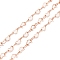 Brass Heart Link Chain, Soldered, for Bag Strap Jewelry Making, Rose Gold, 5x3.5x0.4mm