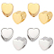 PandaHall Elite 8Pcs 2 Colors 925 Sterling Silver Beads, Heart, with S925 Stamp, Real Gold Plated & Real Platinum Plated, 3.3x3.1x2.5mm, Hole: 1.2mm, 4Pcs/color