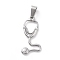 Non-Tarnish 304 Stainless Steel Pendants, Echometer, Stainless Steel Color, 26x13x2mm, Hole: 3.5x7mm