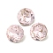 Glass Rhinestone Cabochons, Flat Back & Back Plated, Faceted, Diamond, Light Rose, 6x3mm