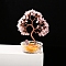 Natural Rose Quartz Chips Tree Decorations, Copper Wire Feng Shui Energy Stone Gift for Home Desktop Decoration, 135mm