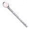 Alloy Ruler Bookmark, Rose Crystal Cabochon Bookmark, 120x20mm