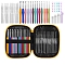 DIY Hand Knitting Craft Art Tools Kit for Beginners, with Storage Case, Aluminum Crochet Hooks Set, Knitting Needles, Needles Stitch Marker, Mixed Color, 180x130x30mm.