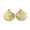 Ion Plating(IP) 304 Stainless Steel Pendants, Shell Charm, Golden, 18.5x16x2.5mm, Hole: 1.8mm