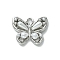 Alloy and Rhinestone Pendant, with Resin, Butterfly, Platinum, 14.5x18x4.5mm, Hole: 1.8mm