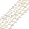 Natural Freshwater Shell Beads Strands, Cross, WhiteSmoke, 10~10.5x7x2.5mm, Hole: 0.5mm, about 38pcs/strand, 15 inch(38.1cm)