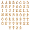 DICOSMETIC 2 Sets Alloy Rhinestone Charms, Alphabet, Letter A~Z, Crystal, Light Gold, 12.5~13.5x5.5~12x2.5mm, Hole: 1.4mm, 26pcs/set