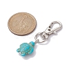 Synthetic Turquoise Tortoise Pendant Decorations HJEW-JM01355-01-2