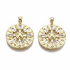 Brass Micro Pave Clear Cubic Zirconia Pendants KK-S356-220G-NF-1