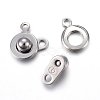 201 Stainless Steel Snap Clasps STAS-C042-03P-2