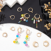   10Pcs 2 Style Brass Huggie Hoop Earring with 2Pcs Ring Stud Earring Findings KK-PH0002-84-2