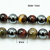 Natural Tiger Iron & Synthetic Hematite Beads Strands G-H1581-8mm-2