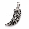 Retro Men's 304 Stainless Steel Big Italian Horn Lucky Pendants STAS-O044-90-2