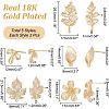 CHGCRAFT 10Pcs 5 Style Brass Stud Earring Findings KK-CA0002-05-2