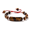 Natural Tiger Eye Braided Bead Bracelets for Women Men BJEW-JB08930-03-1