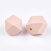 Painted Natural Wooden Beads WOOD-Q040-017B-09-2