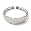 Non-Tarnish 304 Stainless Steel Blank Rectangle Open Cuff Rings for Women RJEW-D022-02P-2