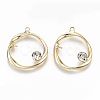 Brass Micro Pave Clear Cubic Zirconia Peg Bails Pendants KK-T062-23G-NF-1