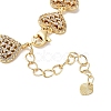 Rack Plating Brass Pave Clear Cubic Zirconia Heart Link Chain Bracelets for Women BJEW-R317-06G-3