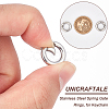 Unicraftale 4Pcs Smooth 304 Stainless Steel Spring Gate Rings STAS-UN0041-72-4