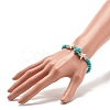 Synthetic Turquoise(Dyed) Starfish & Turtle Stretch Bracelet BJEW-JB07702-02-3