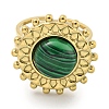 Ion Plating(IP) 304 Stainless Steel Synthetic Malachite Cuff Rings G-Z056-08G-03-2